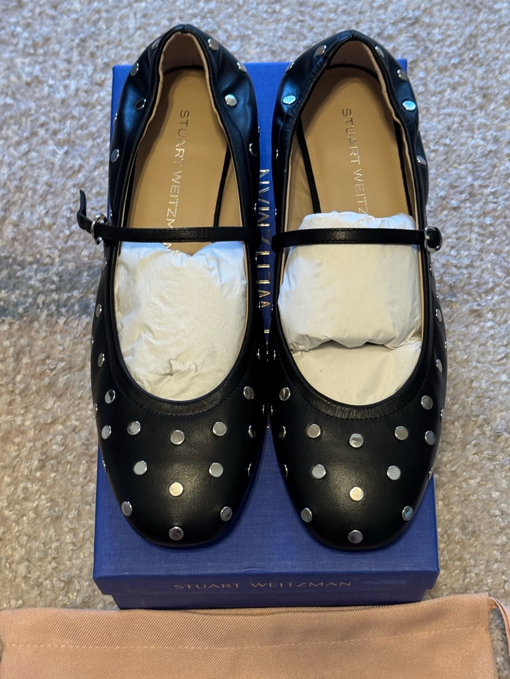NEW Stuart Weitzman Claris Stud Ballet Flat - Picture 5 of 6
